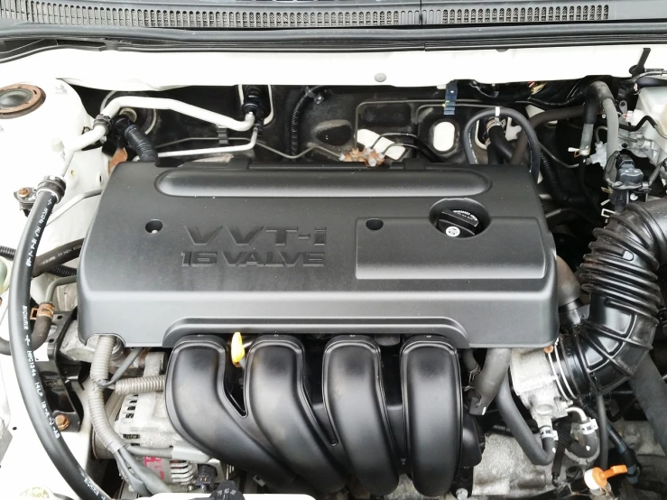 a close up of the engine of a car, listing image, front side, vivd details, full view of a car