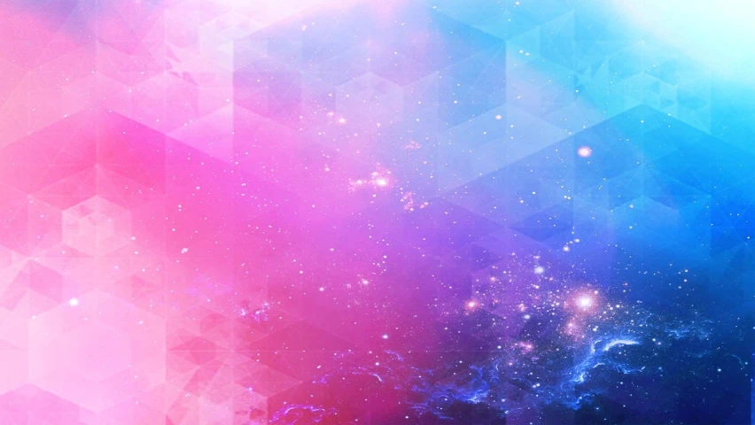 a pink and blue abstract background with stars, digital art, by Alexander Brook, tumblr, light and space, phone wallpaper, luminous sparkling crystals, hexagon moon, red and purple nebula