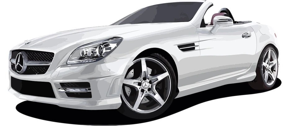 a white mercedes benz benz benz benz benz benz benz benz benz benz benz benz benz benz benz, by Thomas Häfner, trending on pixabay, digital art, highly detailed wheels, banner, higher detailed illustration, black car