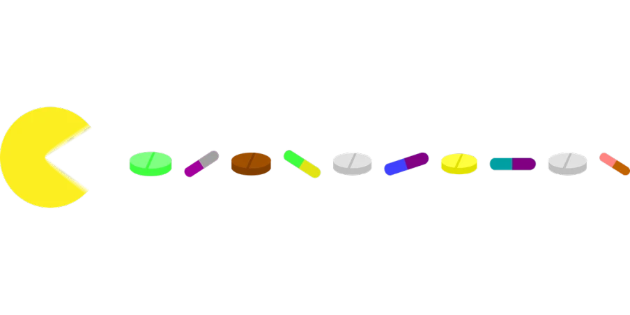 an image of a paca paca paca paca paca paca paca paca paca paca paca paca, a raytraced image, inspired by Damien Hirst, polycount, computer art, offering the viewer a pill, on a flat color black background, health bar hud, cinemascope panorama