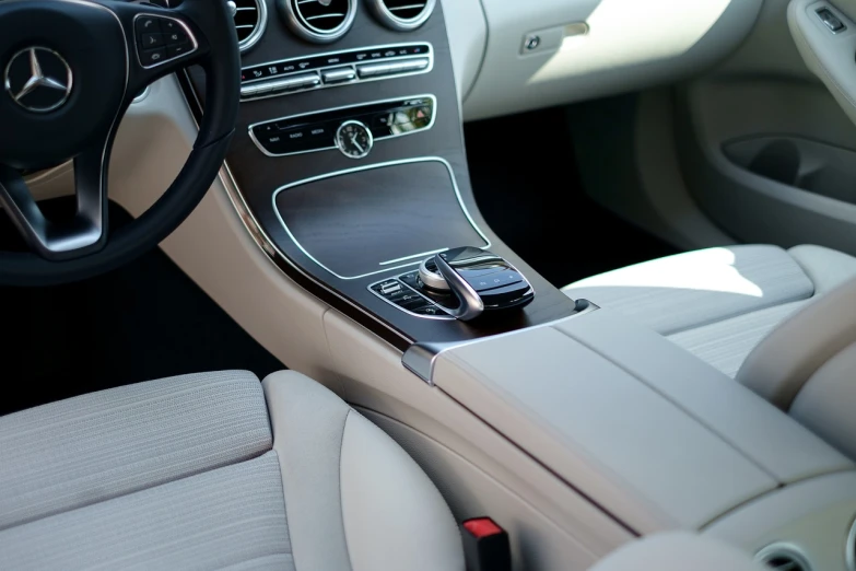 the interior of a car is clean and ready to be used, a portrait, mercedes, high detail photo, high details photo, commercial photo