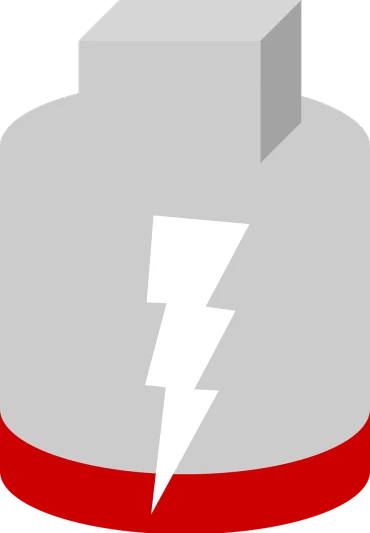 a cloud with a lightning bolt coming out of it, a diagram, by Ottó Baditz, pixabay, suprematism, sitting on a red button, grey metal body, massive battery, closeup view