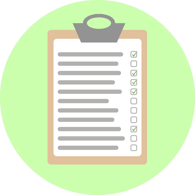 a clipboard with a checklist on it, by Matt Cavotta, visual art, round, a green, compressed jpeg, profile picture