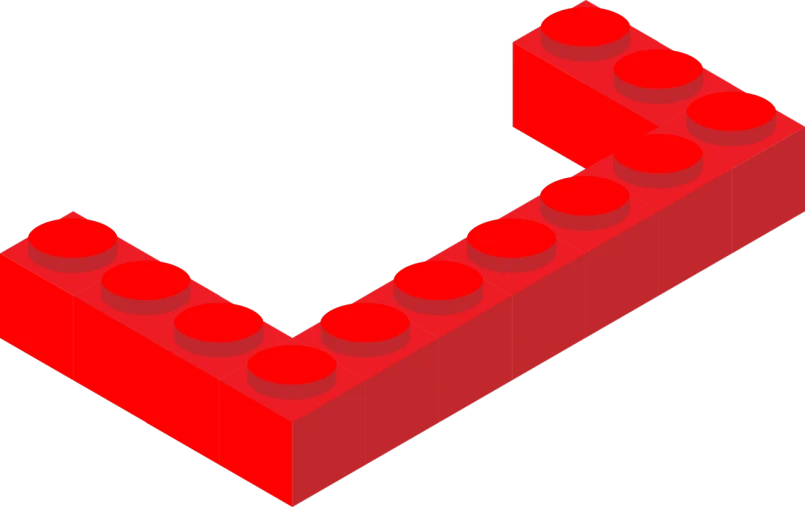 a red lego letter v on a black background, a raytraced image, polycount, rubber hose animation, vectorized, lineless, image
