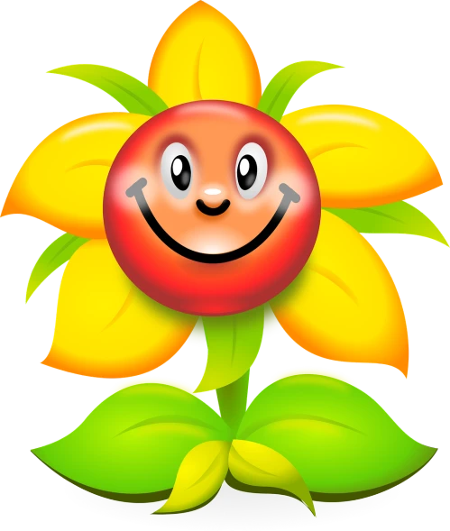 a smiling flower with leaves and a smiley face, a digital rendering, toyism, tomato, snapchat photo, beautiful image, avatar image