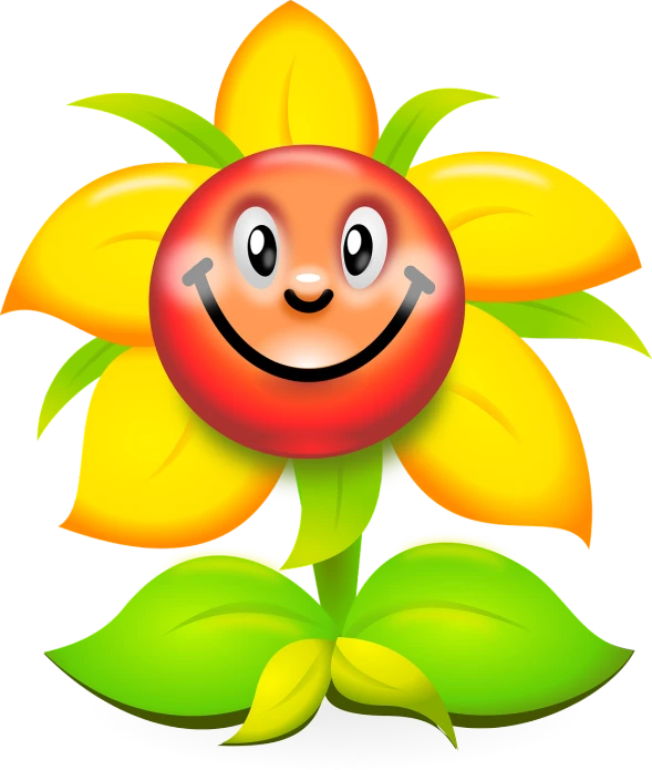 a smiling flower with leaves and a smiley face, a digital rendering, toyism, tomato, snapchat photo, beautiful image, avatar image