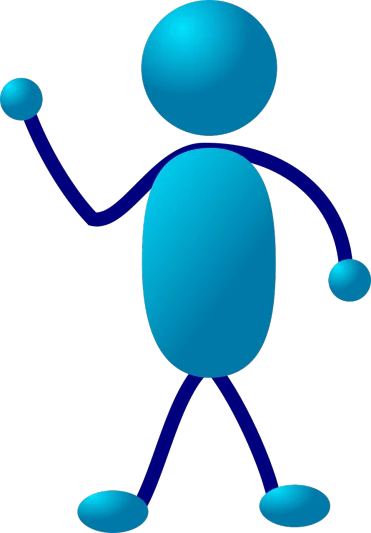 a blue man holding a tennis racquet in one hand and a tennis ball in the other, digital art, pixabay contest winner, digital art, stick figures, !!!anthropomorphic!!!, balloon, very very low quality picture