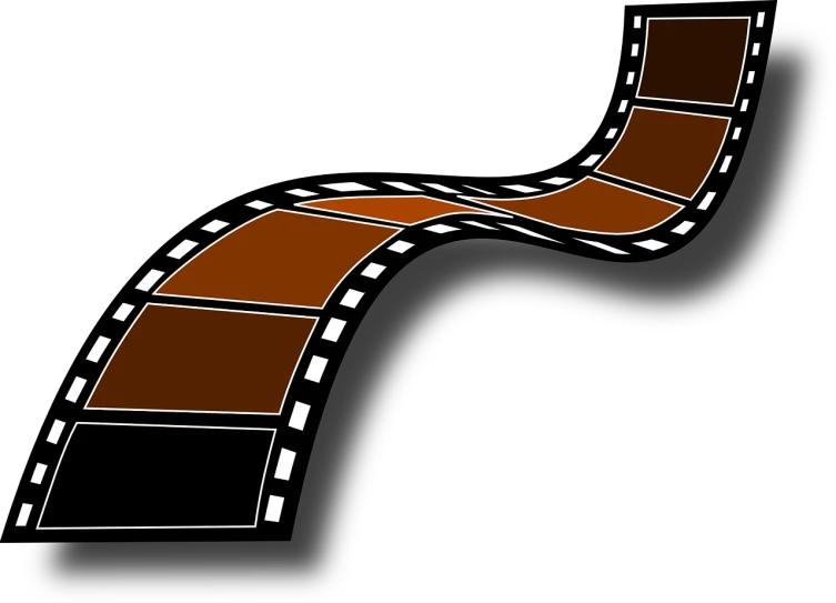 a film strip on a black background, an abstract drawing, inspired by Vilmos Aba-Novák, pixabay, digital art, chocolate river, vector spline curve style, flat color, checkerboard background