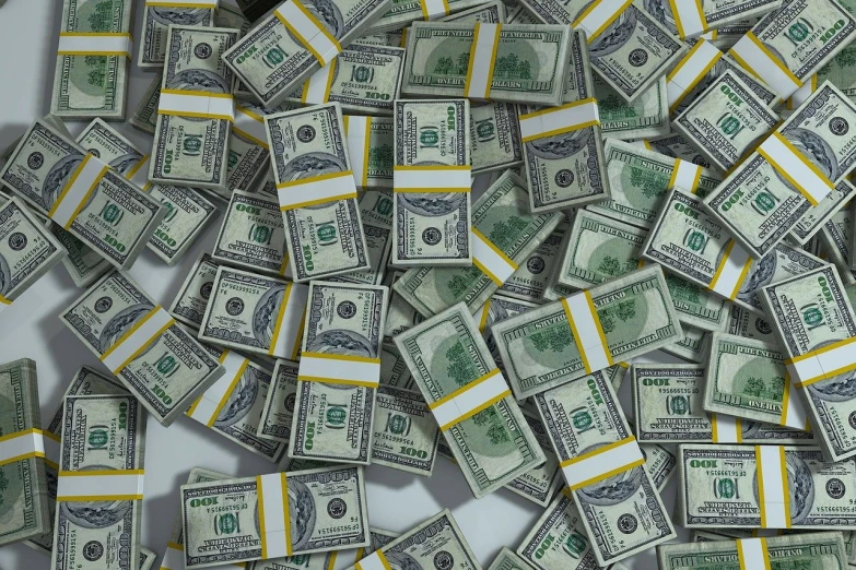 a pile of money sitting on top of a table, a stock photo, by Jon Coffelt, pixabay, aaaaaaaaaaaaaaaaaaaaaa, digital art - w 640, 3 2 x 3 2, illinois