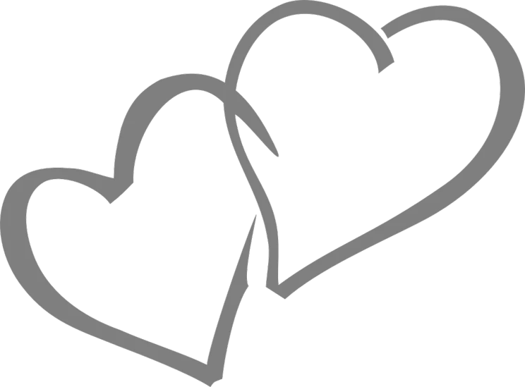 a couple of hearts on a black background, a cartoon, pixabay, gray, 2 0 5 6 x 2 0 5 6, coloring pages, zoomed in