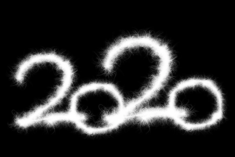 a number made out of sparklers on a black background, a stipple, inspired by Zsolt Bodoni, reddit, digital art, fluffy white fur, imet2020, wallpaper - 1 0 2 4, '20