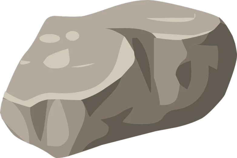 a close up of a rock on a white background, a cave painting, inspired by Masamitsu Ōta, polycount, minimalism, clip art, gray color, lineless, taupe