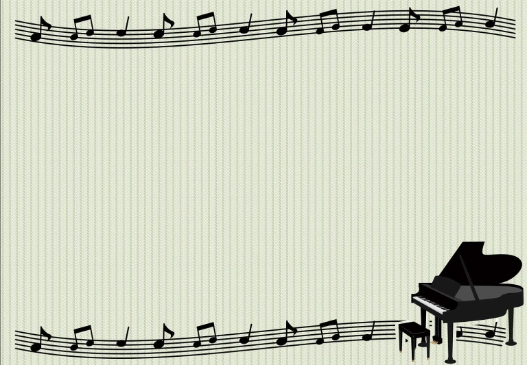a black piano sitting on top of a piano stand, an illustration of, pixabay, sōsaku hanga, paper border, green wallpaper background, scanlines, けもの