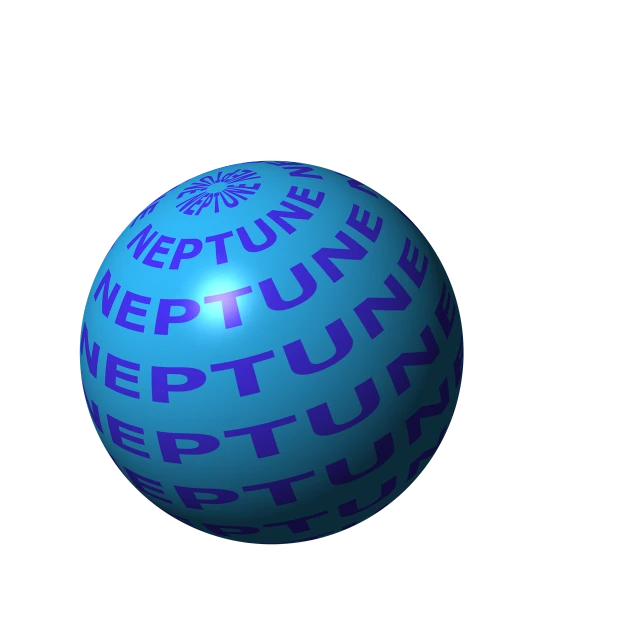 a blue ball with the word neptune written on it, a raytraced image, by Kathleen Guthrie, trending on zbrush central, top down extraterrestial view, tape, seraphine, rhythm