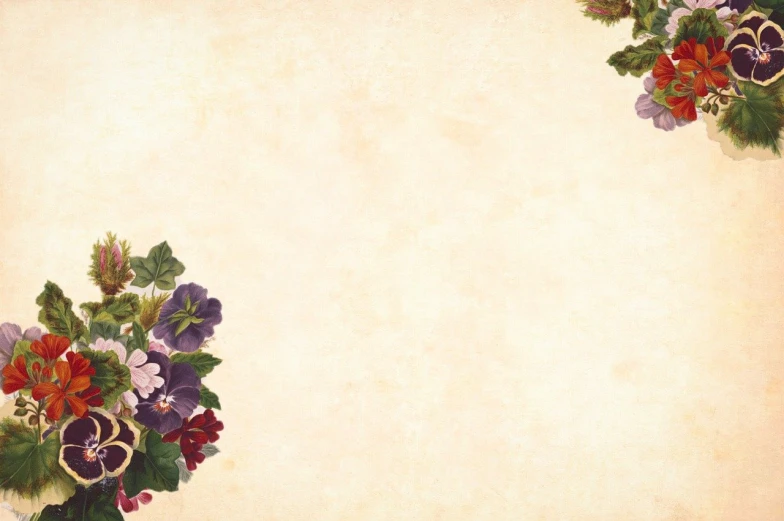 a picture of a bunch of flowers in a vase, inspired by Frederick Goodall, baroque, textured parchment background, background image, corner office background, violet