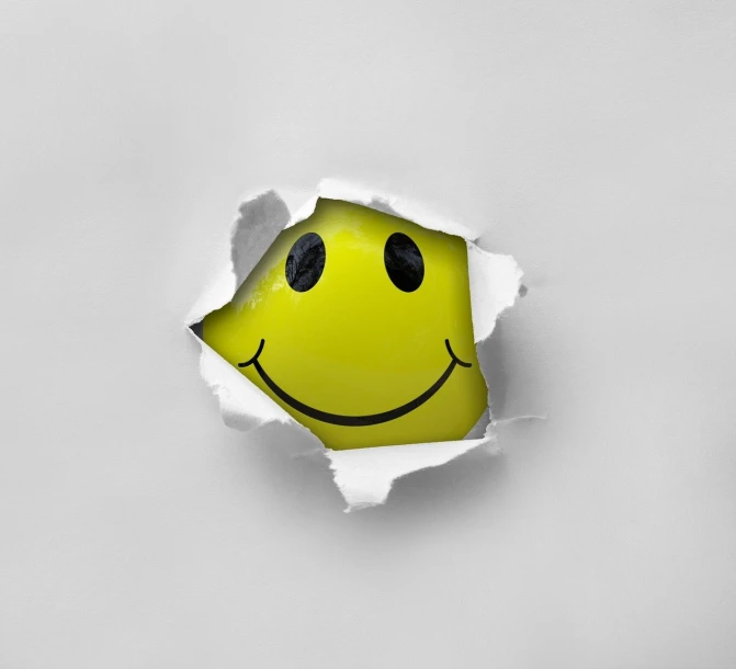 a piece of paper with a smiley face drawn on it, a picture, by Dietmar Damerau, minimalism, c 4 d ”, highkey, shatter, official product photo