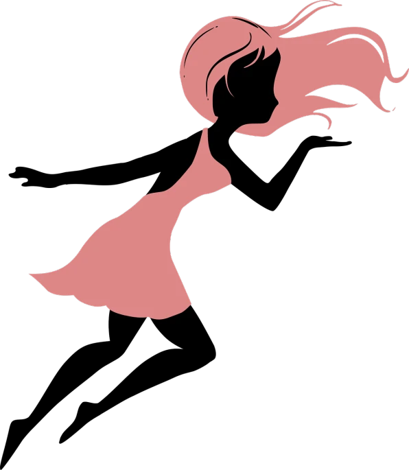 a silhouette of a woman in a pink dress, inspired by Sakai Hōitsu, deviantart, jean grey, untextured, phone background, guido crepax