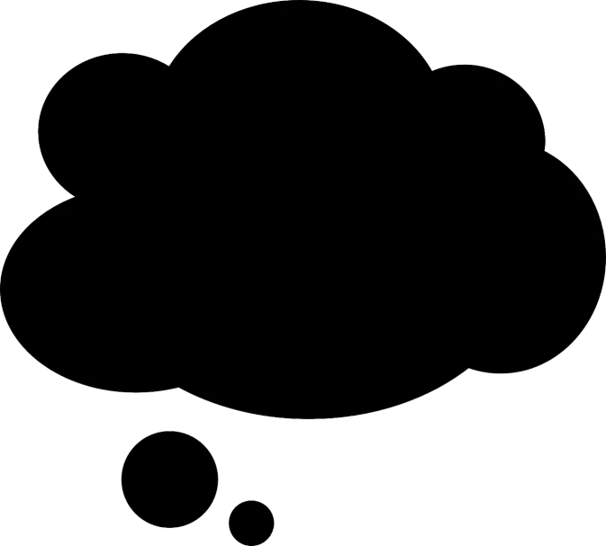 a black and white picture of a thought bubble, vector art, inspired by Shūbun Tenshō, trending on pixabay, minimalism, cloud server, mysterious black slime, svg vector, polka dot