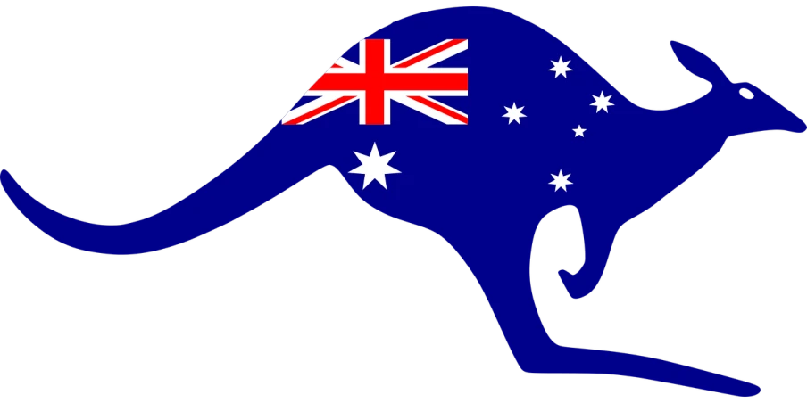 a kangaroo with the flag of australia on its back, a digital rendering, reddit, cobra, he is a long boi ”, built, “pig, anthropomorphic silhouette