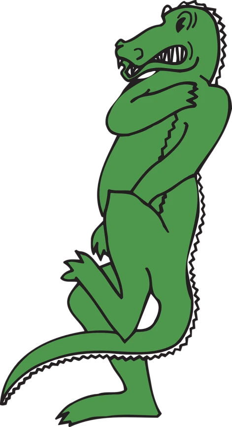 a green alligator standing on its hind legs, inspired by Abidin Dino, line art!!, banner, ((zerator)), gerald