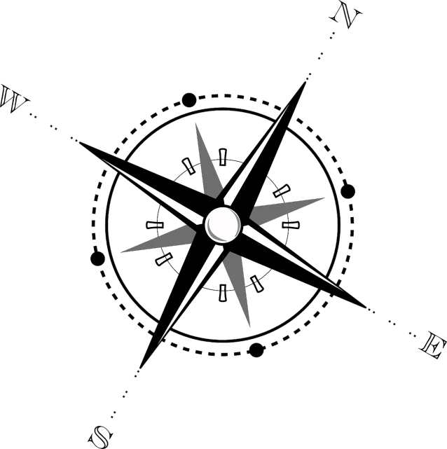 a black and white image of a compass, a screenshot, inspired by Caspar Netscher, deviantart, black backround. inkscape, hd phone wallpaper, horizon forbideen west, avatar image