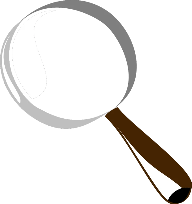 a magnifying glass on a black background, an illustration of, by Mike Bierek, minimalism, sharp focus illustration, full color illustration, cartoon illustration, high detail illustration
