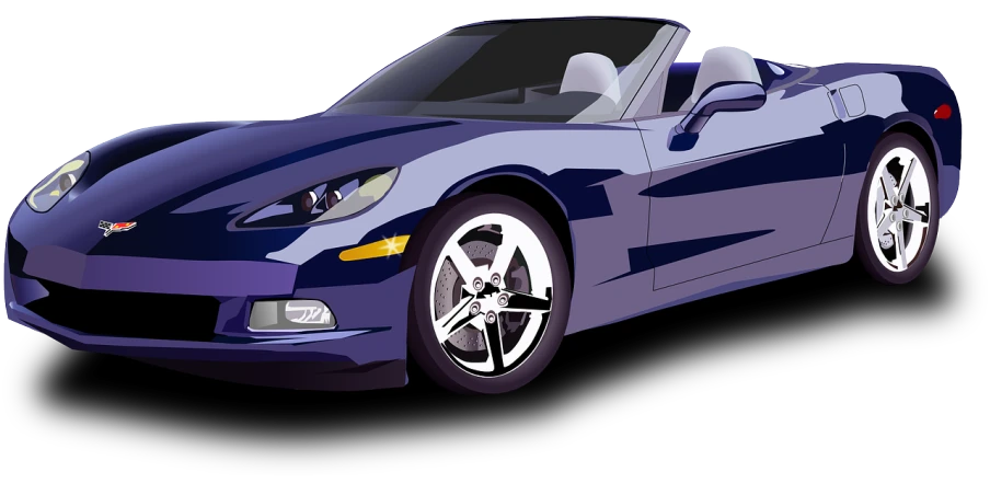 a blue sports car on a black background, vector art, by Thomas Häfner, trending on pixabay, auto-destructive art, soft top roof raised, convertible, cartoon, chrome body