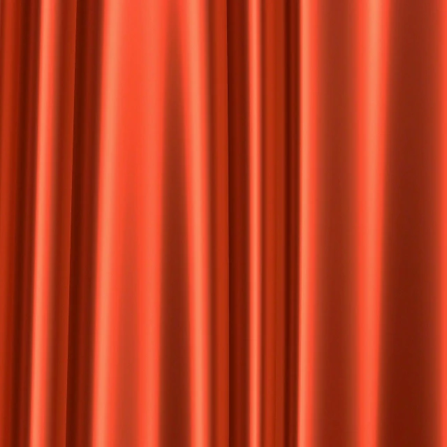 a close up view of a red curtain, a digital rendering, digital art, metallic polished surfaces, very orange, smooth shading, fully covered in drapes