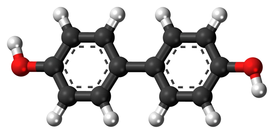 a close up of a molecule on a black background, a raytraced image, inspired by Slava Raškaj, bauhaus, wikimedia commons, encarpus, front facing, coal