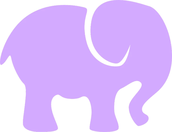 a purple elephant standing in front of a black background, a screenshot, by Leonard Long, trending on pixabay, coloring book outline, loosely cropped, clipart icon, p. j. n