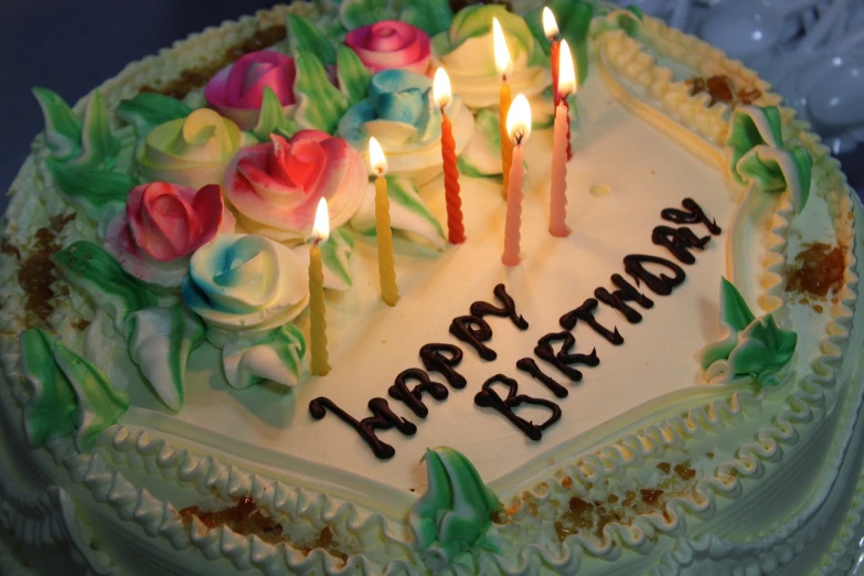 a birthday cake with candles on top of it, a picture, shutterstock, taken with a pentax1000, wallpaper - 1 0 2 4, bottom angle, version 3