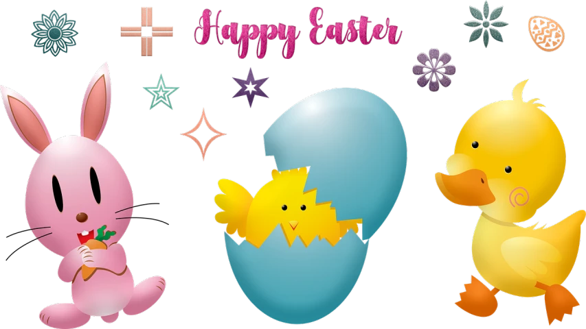 a group of cartoon animals standing next to each other, digital art, by Zahari Zograf, holding in the hands easter eggs, with a black background, seasons!! : 🌸 ☀ 🍂 ❄, banner