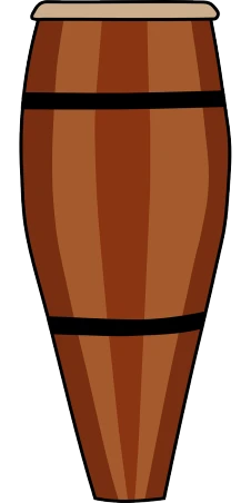 a wooden drum on a white background, inspired by Nyuju Stumpy Brown, cel-shaded:17, tail, background image, colombian