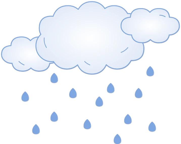 a cloud with rain coming out of it, a cartoon, inspired by Shūbun Tenshō, pixabay, conceptual art, black, it\'s raining, light blue sky with clouds, with a black background