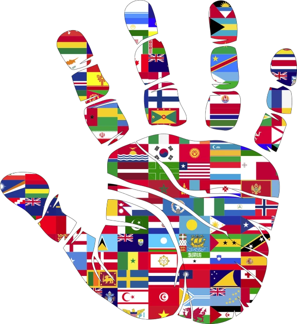 a hand that has a lot of flags on it, symbolism, & all the world around you, ethnic origin, black, i_5589.jpeg