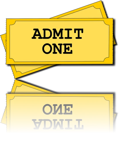 a couple of yellow tickets sitting next to each other, by Linda Sutton, digital art, on a flat color black background, movie announcement, card back template, 1 0 0 0