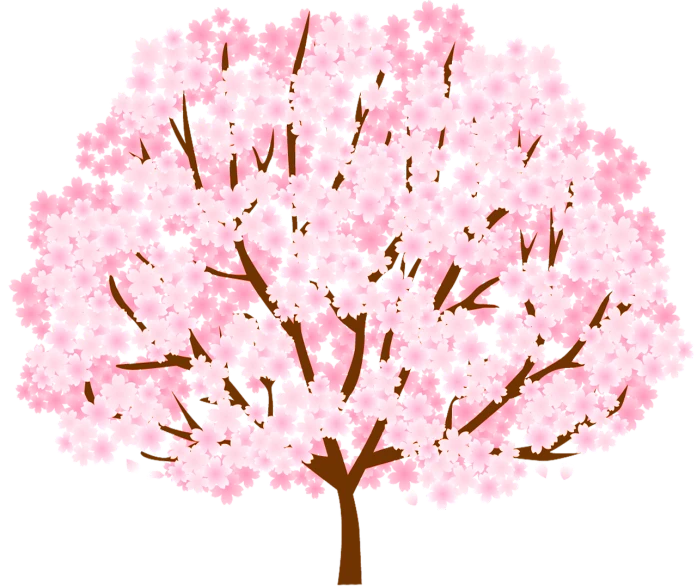 a tree with pink flowers on a black background, a digital rendering, sōsaku hanga, sakura from cardcaptor sakura, material is!!! plum!!!, (((trees))), peach and goma style