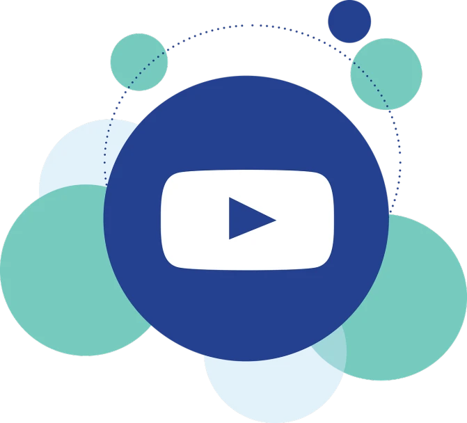 a blue circle with a play button on it, a digital rendering, video art, logo for a social network, various posed, youtube, black