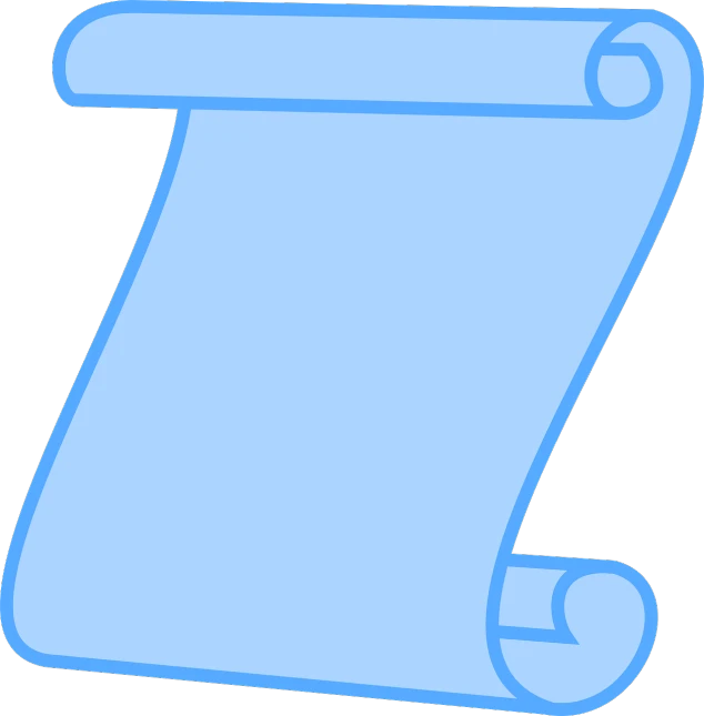 a blue scroll on a black background, conceptual art, simple cartoon, z ed, clip art, parchment paper