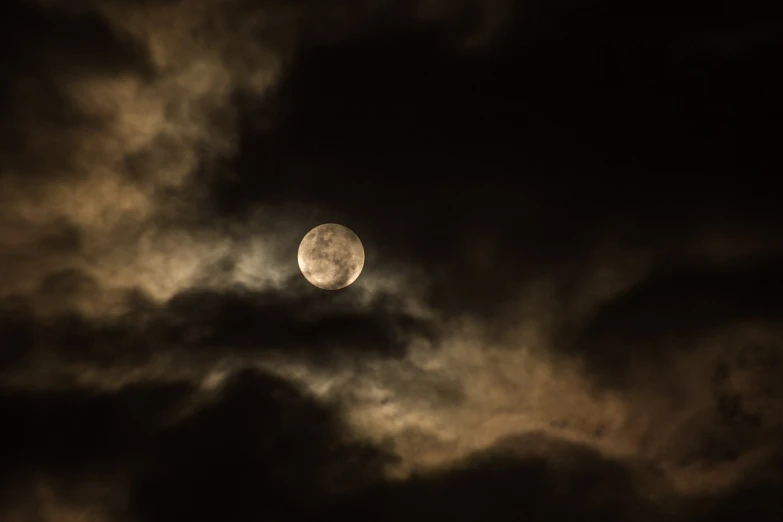 a full moon is seen through the clouds, by Jan Konůpek, pexels, romanticism, dark and beige atmosphere, ☁🌪🌙👩🏾