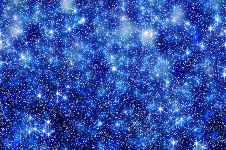 a blue sky filled with lots of stars, a stipple, light and space, winter blue drapery, glittering stars scattered about, stars as pupils, snowy