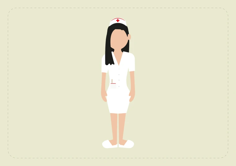 a woman in a white dress and a red hat, an illustration of, by Eddie Mendoza, shutterstock, hurufiyya, nurse uniform, simple 2d flat design, tiny waist, cindy avelino