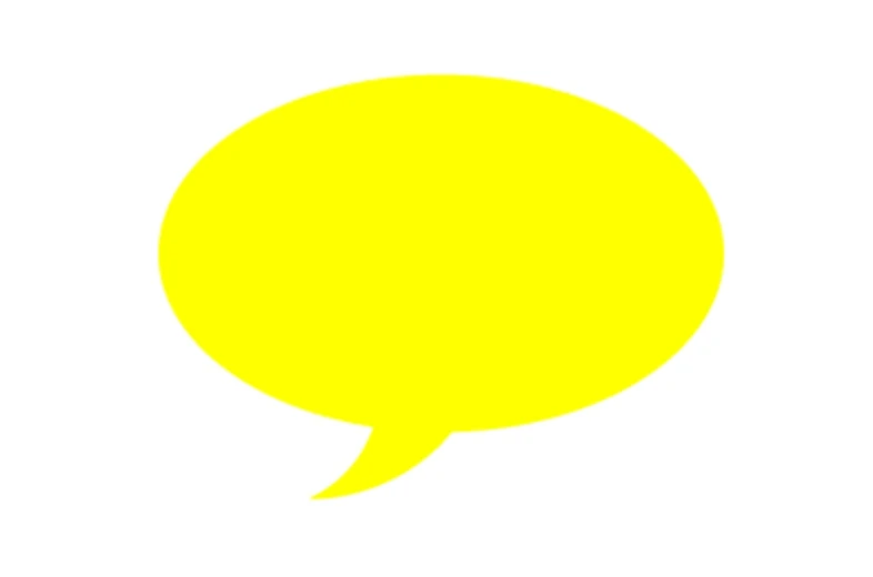 a yellow speech bubble on a white background, inspired by Masamitsu Ōta, rasquache, high res, no yellow color, balloon, cad