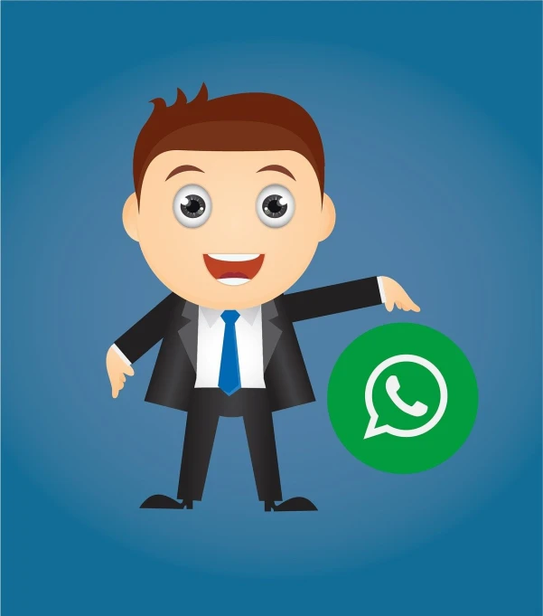 a man in a suit holding a bag of whatsapp, vector art, conceptual art, various pose, cool marketing photo, mascot illustration, round