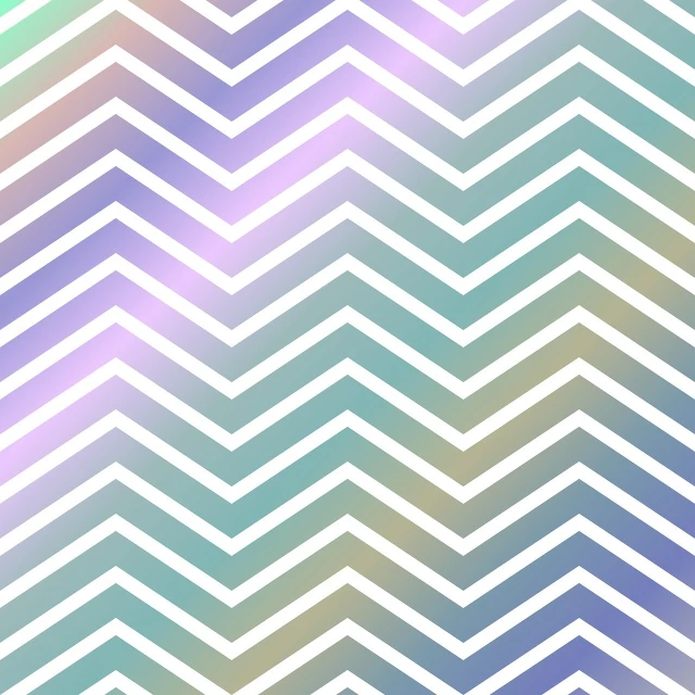 a multicolored zigzag pattern on a white background, a photo, op art, slightly holographic, faded background, thin straight lines, white metallic