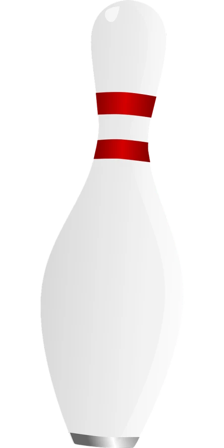 a white bowling pin with a red stripe, a digital rendering, inspired by Joe Bowler, pixabay, purism, bottle, long arm, black and white color only, hurricane