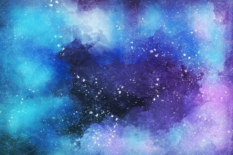 a painting of a blue and purple galaxy, a watercolor painting, shutterstock, background image, textured canvas, textless, (snow)