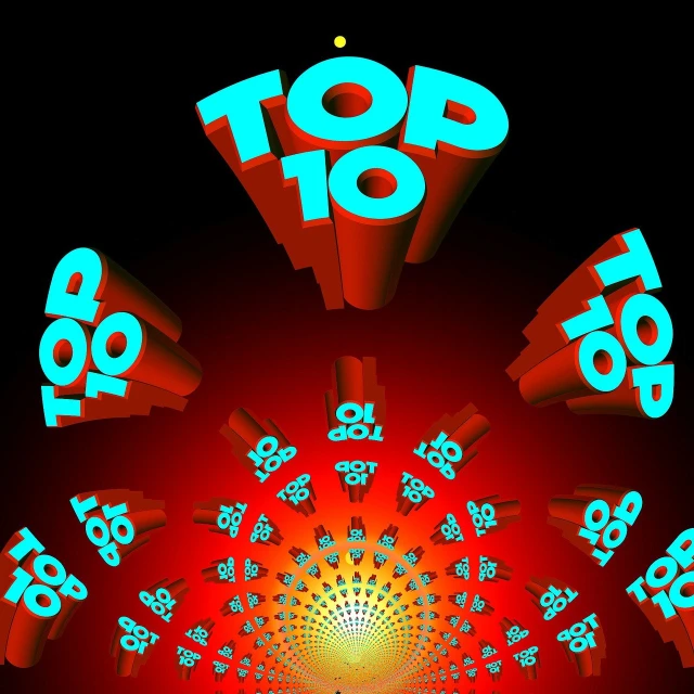 a bunch of red and blue numbers on a black background, a screenshot, trending on pixabay, graffiti, top 6 worst movie ever imdb list, towering high up over your view, seen from below, sun is in the top