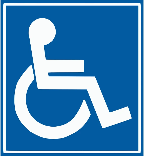 a blue sign with a picture of a person in a wheelchair, hurufiyya, no gradients, unknown artist, 2 0 1 0 photo, automobile
