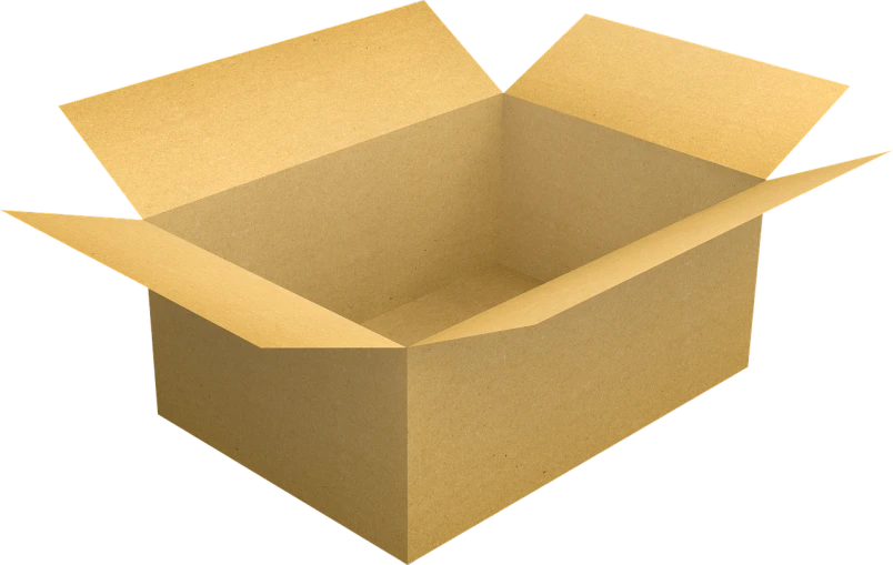 an open cardboard box on a black background, inspired by Slava Raškaj, polycount, bowl, no gradients, product photograph, full image